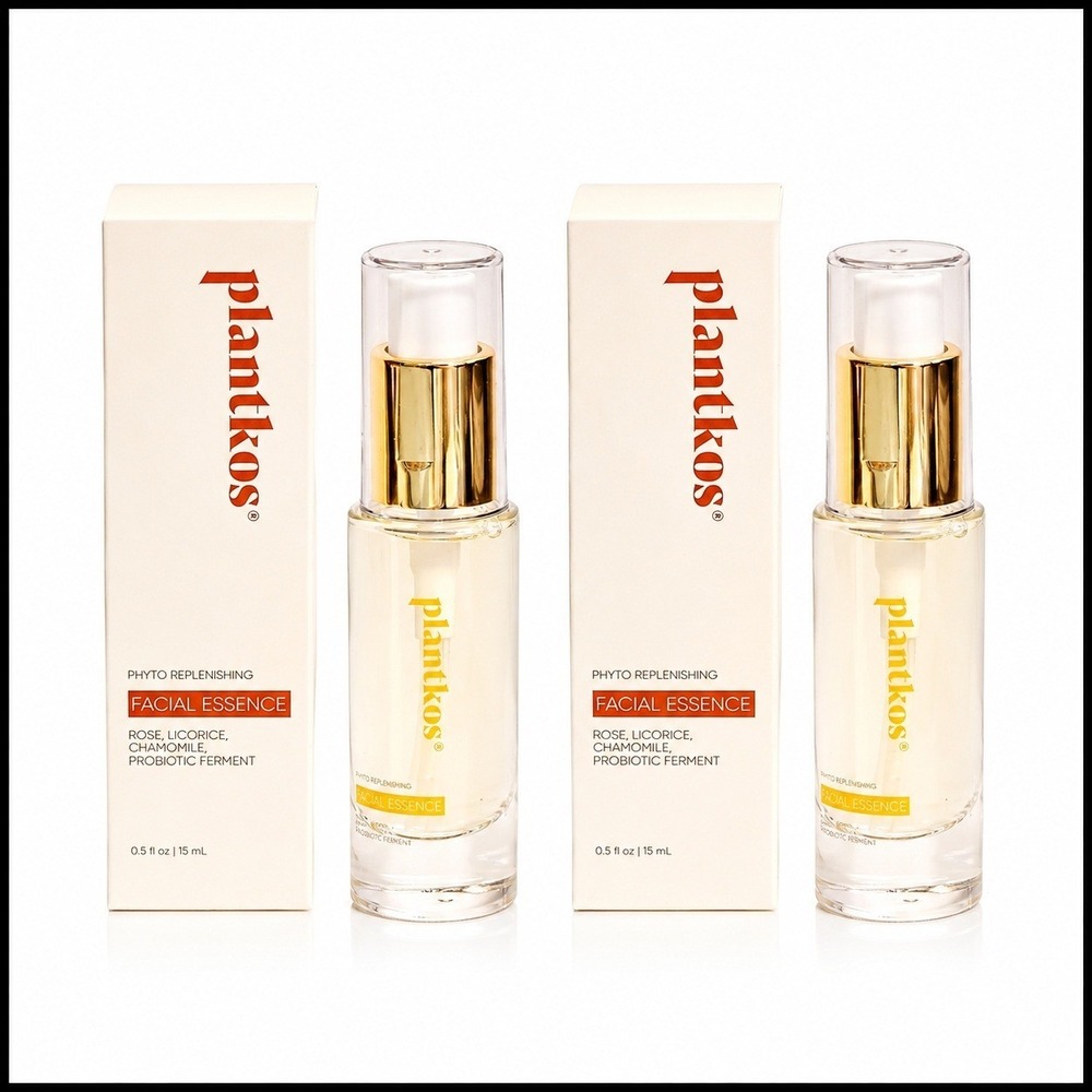 2 x Plantkos Phyto Replenishing Facial Essence Rose Probiotic 0.5 fl.oz. 15 ml.